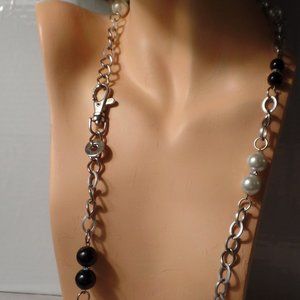 I WEAR Silvertone 34" Necklace Pre Owned